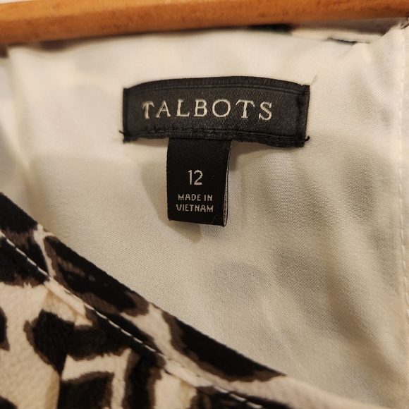 Talbots Leopard Print Midi Dress | Size 12 | Fit & Flare Elastic Waist Like New - Picture 6 of 13